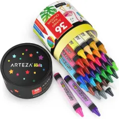 Arteza Kids Wax Crayons, Jumbo Size - 36 Pack