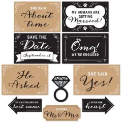 Big Dot of Happiness Engagement Announcement - Photo Prop Kit - 10 Count