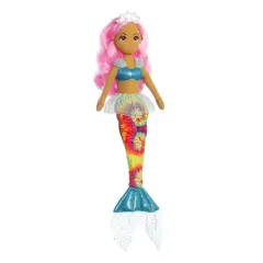 Aurora Sea Sparkles Tie Dye Sparkles 18" Paisley Mermaid Multi-Colored Stuffed Doll