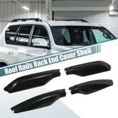 Unique Bargains Roof Rack Bar Rail End Protection Cover Shell for Toyota Land Cruiser Prado Plastic Black 1 Set