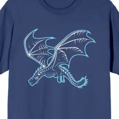 Game of Thrones Dragon Art Women's Navy Blue Graphic Tee