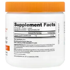 Doctor's Best Pure Vitamin C Powder with Q&reg;-C, 8.8 oz (250 g)