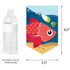 Big Dot of Happiness Let's Go Fishing - Fish Themed Baby Shower Bunting Banner - Party Decorations - Welcome Baby