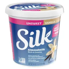Silk Unsweetened Vanilla Almond Milk Yogurt Alternative - 24oz Tub