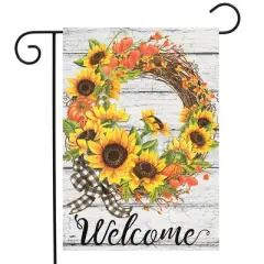 Briarwood Lane Garden Flag 12x18 For Outdoor Sunflower Fall Wreath Welcome For Fall Garden Flag Flags For Outside