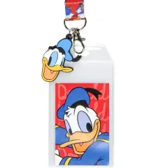 Disney Classic Donald Duck Lanyard with Clear ID Badge Holder and Rubber Charm