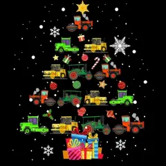 Junior's Design By Humans Christmas Tractor Tree Gift Farmer Shirts Funny Tractor Xmas By VitMon T-Shirt