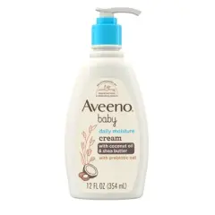 Aveeno Baby Daily Moisturizing Cream with Prebiotic Oat  & Shea Butter - Gentle Coconut Scent - 12 fl oz