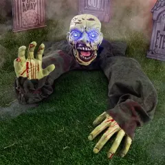 Joyfy Halloween Outdoor Decoration Animated Zombie Groundbreaker with Flashing Eyes for Halloween Yard, Lawn, Patio, Haunted House Decor
