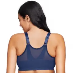 Glamorise Womens MagicLift Front-Closure Posture Back Wirefree Bra 1265 Blue