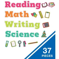 Carson Dellosa Education Wall Signs for Core Subjects Bulletin Board Set (37 pieces)