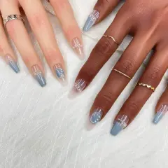 Vynxaria Blue Quick & Easy Wearable Nails for Instant Style Size M