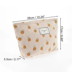 Unique Bargains Women Durable Drawstring Pineapple Cosmetic Bag Khaki 1 Pc