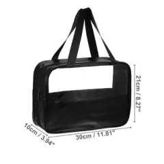 Unique Bargains Durable Transparent Patchwork Medium Makeup Bag 1 Pc