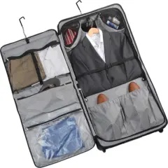 Wallybags 45&rdquo; Premium Rolling Garment Bag with multiple pockets, Black