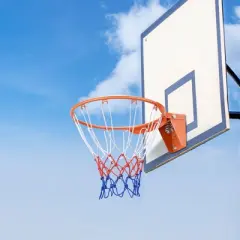 VEVOR Basketball Rim, Wall Door Mounted Basketball Hoop, Heavy Duty Q235 Basketball Flex Rim Goal Replacement with Net, Standard 18" In