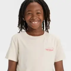 Boys' Short Sleeve 'Hot Sauce' Graphic T-Shirt - Cat & Jack&trade; Heather Beige