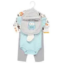 Hudson Baby Infant Unisex Cotton Layette Set, Moose