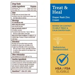 A+D Zinc Oxide Diaper Rash Cream - 4oz