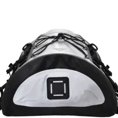 Seattle Sports 056124 15.7 Liter Spacious Capacity Heavy Duty Deluxe Kayak Waterproof Deck Bag with Zippered Opening and Buckled Tie Downs, Silver