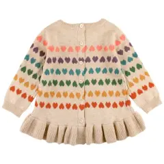 RuffleButts Little Girl Ruffle Hem Sweater