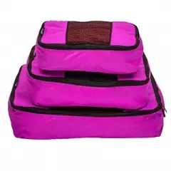 TravelWise Nylon Luggage Organization Packing Cubes, Pink, 3 Sizes