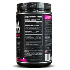 Sascha Fitness BCAA 4:1:1 with Glutamine, HMB, L-Carnitine, HICA | Natural Grape Flavor 12.8 oz