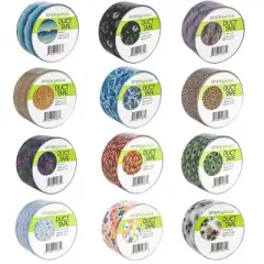 Simply Genius 12 Pack Patterned And Colored Duct Tape Variety Pack, Craft Supplies, 10 Yards, 120 Yards Total, Nature Patterns