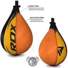 RDX Sports Leather Speed Ball Multi-Yellow/Blue &ndash; High-Performance Boxing Speed Bag for Precision Training