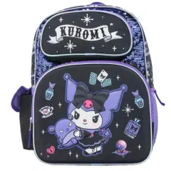 Sanrio&rsquo;s Hello Kitty Backpack for Girls, 16 Inch Kuromi, Kawaii School Bag with Flip Sequins & 3D Molded Front Pocket,