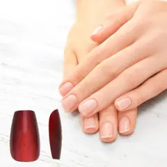 Unique Bargains Women's Full Coverage Fake Nails S Red 1 Pc