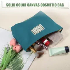 Unique Bargains Portable Canvas Zipper Makeup Bags and Organizers 1 Pc