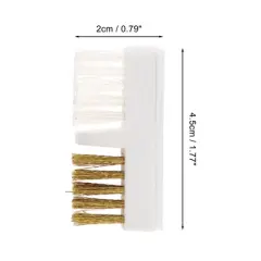 Unique Bargains Nail Art Drill Bit Cleaning Brush White Gold Tone 1 Pc