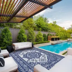 Outdoor Rug Waterproof Reversible Rug Plastic Straw Rug