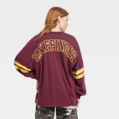Women's Harry Potter Collegiate Long Sleeve Jersey Graphic T-Shirt - Red