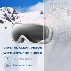 Link Active Ski Goggles VLT% 9.49 OTG UV Protection Lightweight Anti Fog Anti Slip Helmet Compatible Ski/Snow Boarding/Snowmobiling For Adult/Youth