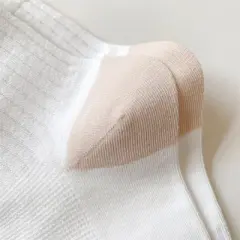 Anna-Kaci Ribbed Ankle Socks with Contrast Toe and Heart Detail for Everyday Casual Wear