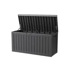 Kumasinova 80 Gal Oversized Storage Deck Box for Outdoor Use,All Weather PP Resin,Garden Seat Storage Box,Waterproof & KD Design