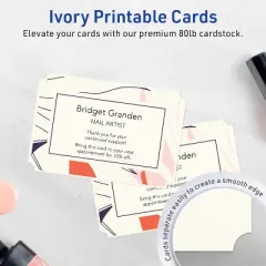 Avery Matte Ivory Invitation Cards, 5" x 7" Rectangle Scalloped Edge