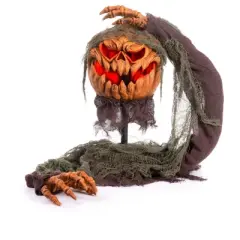 HalloweenCostumes.com One Size Fits Most 14" Animated Head Popping Pumpkin Ground Breaker Halloween Prop | Pumpkin Decorations,  Orange/Green