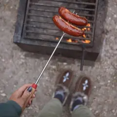 Coghlan's Telescoping Fork, Stainless Steel Shaft, Wooden Handle, Extends to 34"