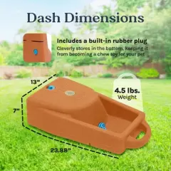 Dakota 283 Dash 3.5-Gallon Weatherproof Dog & Pet Water Dispenser System for Home & Outdoor Use w/Built-In Rubber Plug, Orange