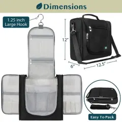 PAVILIA Toiletry Bag Travel Women Men, Hanging Water Resistant Makeup Accessories Cosmetic Organizer Large Essential Kit