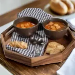 Kalmar Home Octagon Serving Tray with Solid Bottom - 15"