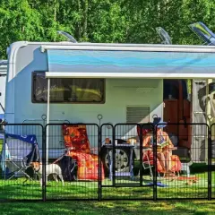 KWPZQEB Dog Playpen Outdoor, 16 Panels Heavy Duty Metal Playpen with Self-Locking Gate, 40" High Fence Pet for RV, Camping, Yard, Easy Setup