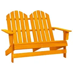 vidaXL 2-Seater Patio Adirondack Chair Outdoor Furniture Seat Solid Wood Fir - Orange