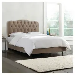 Seville Upholstered Bed in Linen - Skyline Furniture