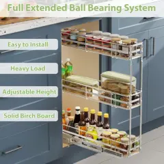 Pull Out Spice Rack for Narrow Cabinet