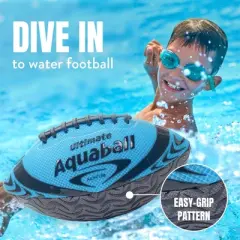 Activ Life Water Football for Pool, Beach, Lake, Waterproof Pool Toys for Kids aged 6-14, Double Lacing for Easy Grip - Blue