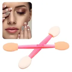 Unique Bargains Short Sponge Dual Sides Eye Shadow Makeup Brushes Applicator Pink 25 PCS